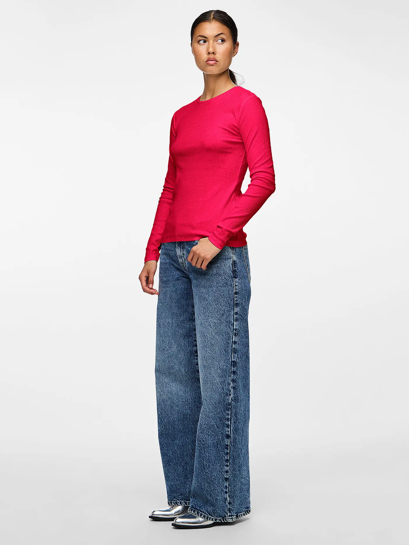 PIECES | Langarmshirt PCRUKA | rot